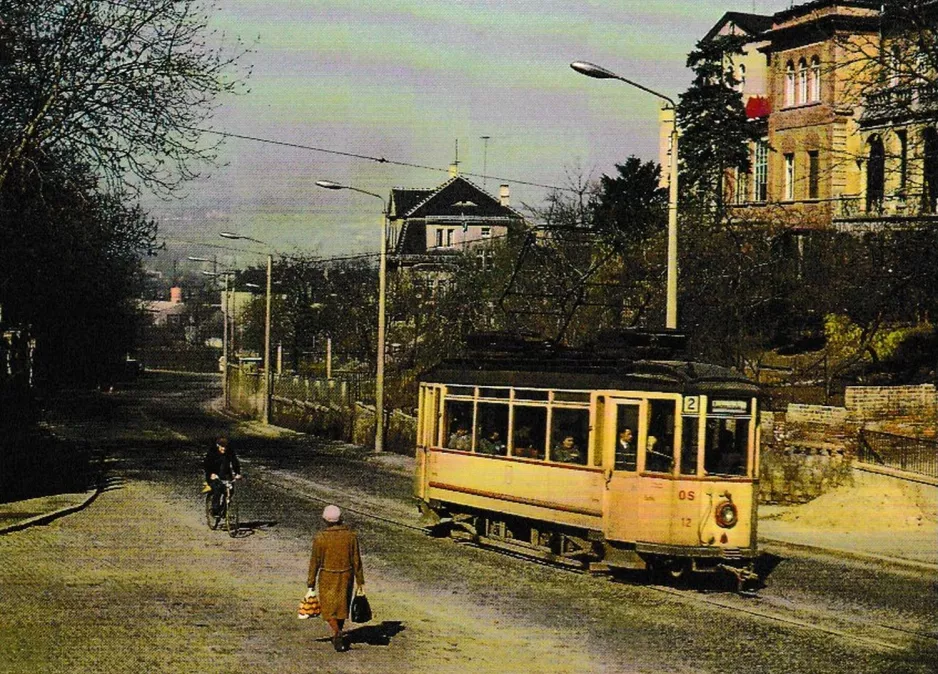 Postkarte: Naumburg (Saale) Touristenbahn 4 mit Triebwagen 12nah Nordstr. (1979)