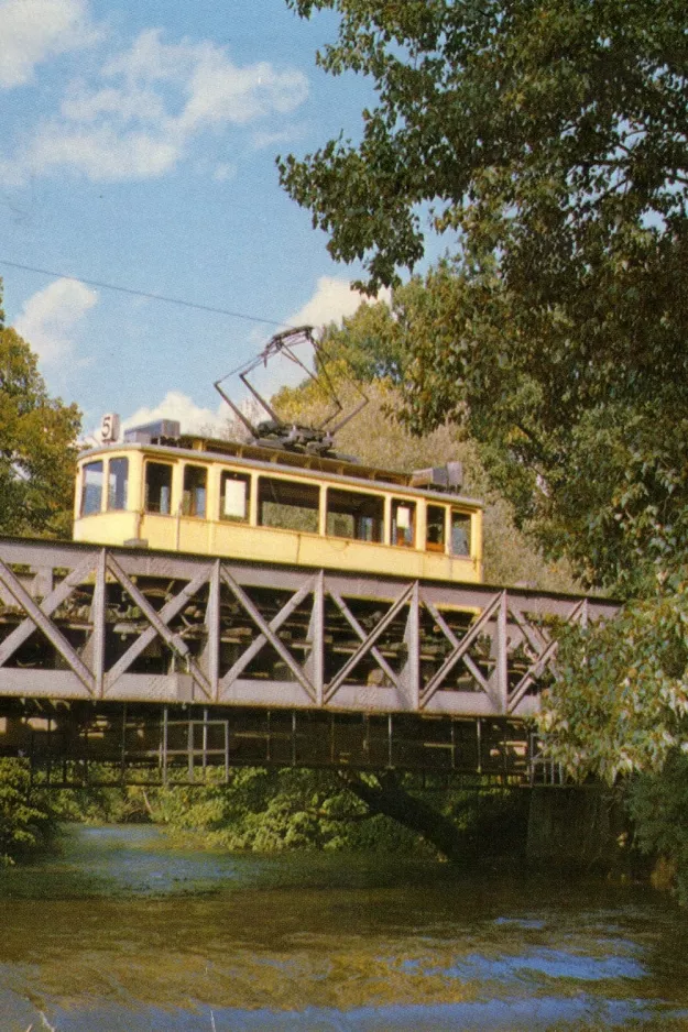 Postkarte: Neuchâtel Regionallinie 215 mit Triebwagen 64 auf Route de Cortaillod (1965)