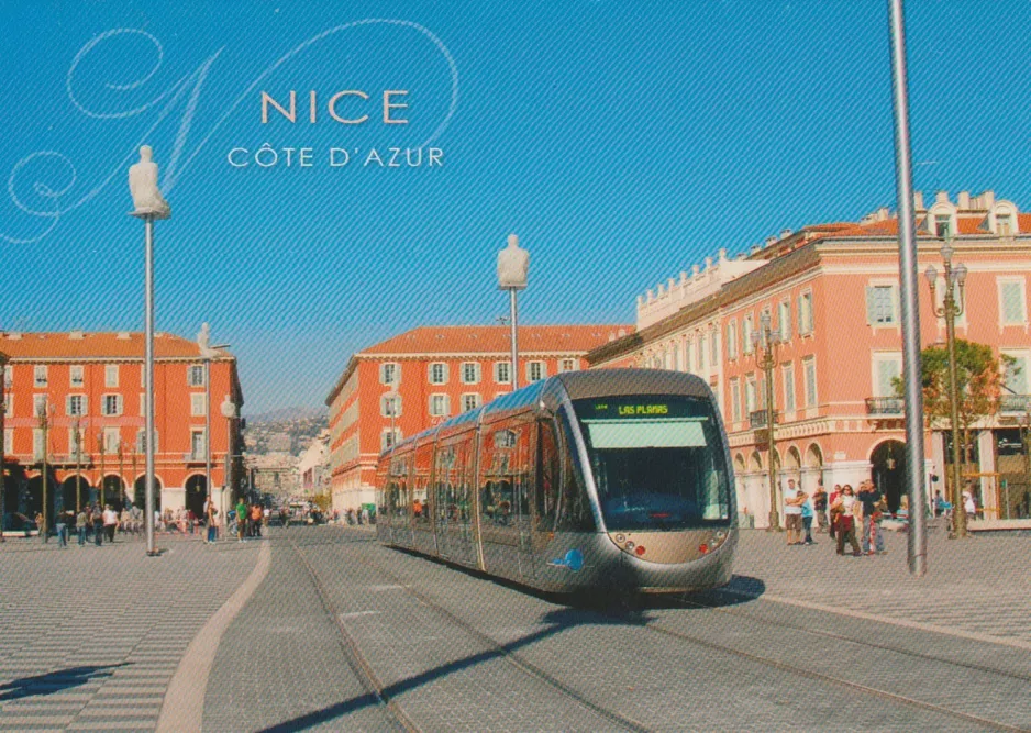 Postkarte: Nizza Straßenbahnlinie 1  Nice, Place Massena (2008)