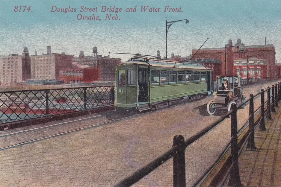 Postkarte: Omaha auf Douglas Street Bridge (1887)