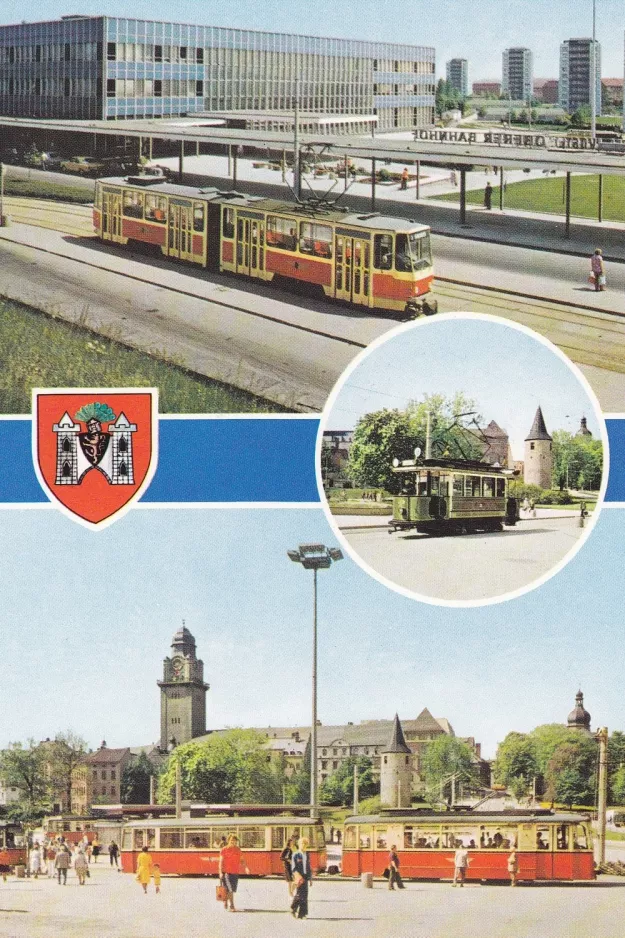 Postkarte: Plauen am Oberer Bahnhof, Stadtpark (1976)