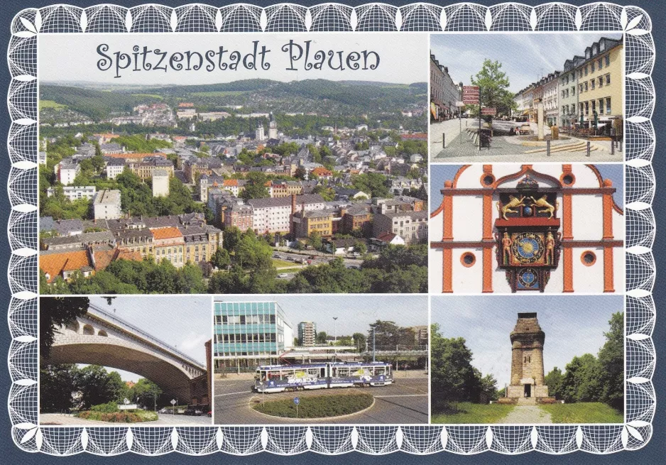 Postkarte: Plauennah Oberer Bahnhof, Stadtpark (1990)