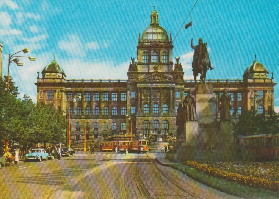 Postkarte: Prag nahe bei Národni muzeum (1966)