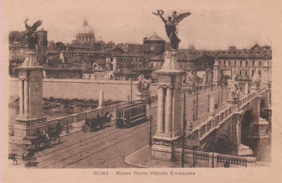 Postkarte: Rom auf Nuovo Ponte Vittorio Emanuel (1905)