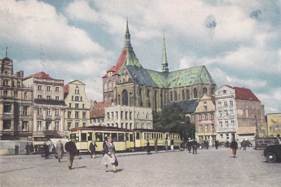 Postkarte: Rostock am Neuer Markt (1920)