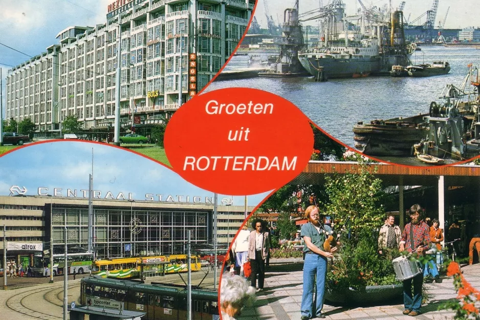 Postkarte: Rotterdam Gelenkwagen 363 am Centraal (1981)