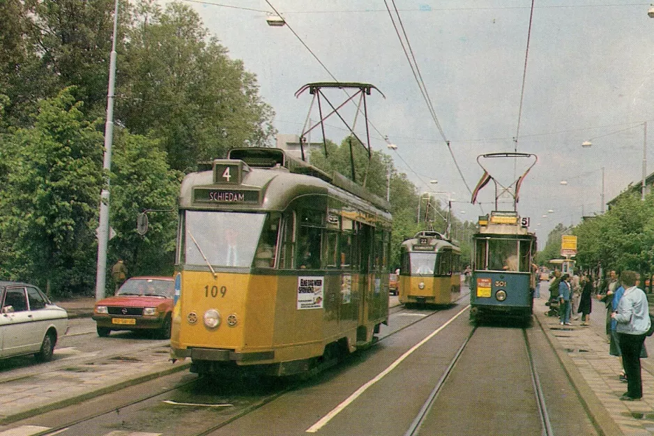 Postkarte: Rotterdam Triebwagen 109 auf Johan Huizingalaan (1981)