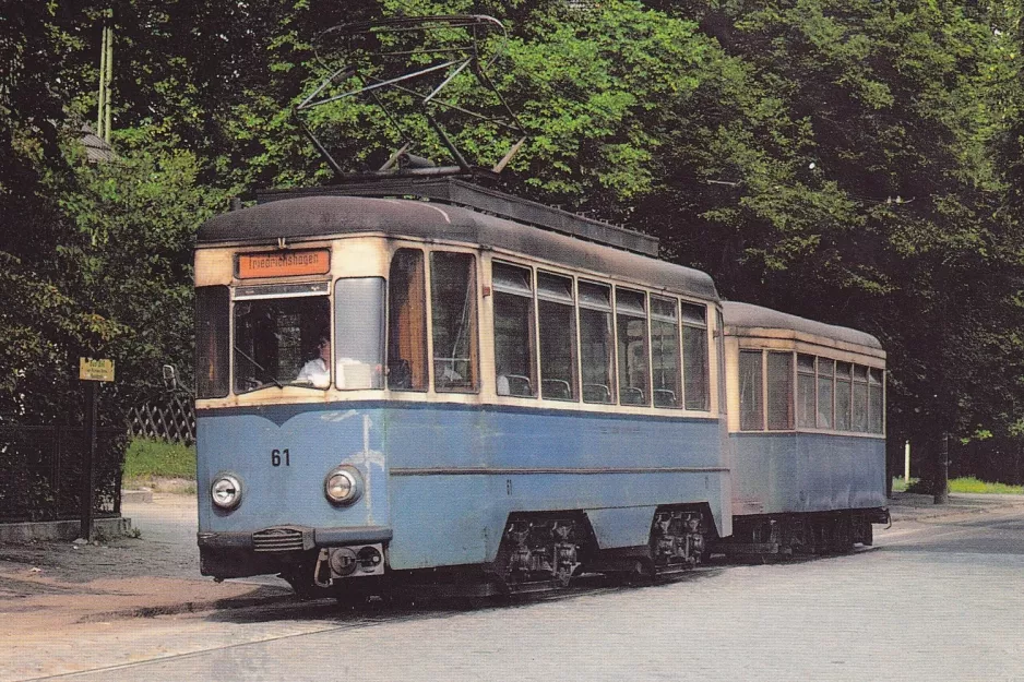 Postkarte: Rüdersdorf bei Berlin Straßenbahnlinie 88 mit Triebwagen 61nah Breitscheidstr. (1980)