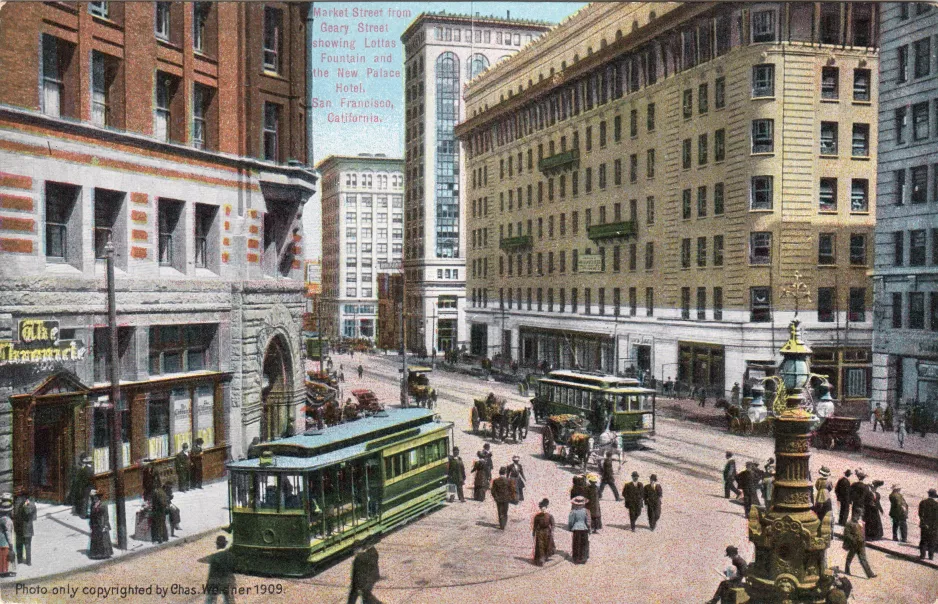 Postkarte: San Francisco auf Market Street (1909)