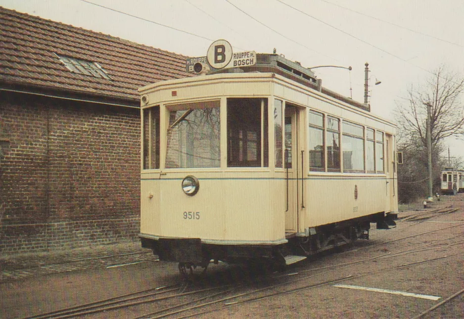 Postkarte: Schepdaal Triebwagen A.9515 vor Straßenbahndepot (1981)