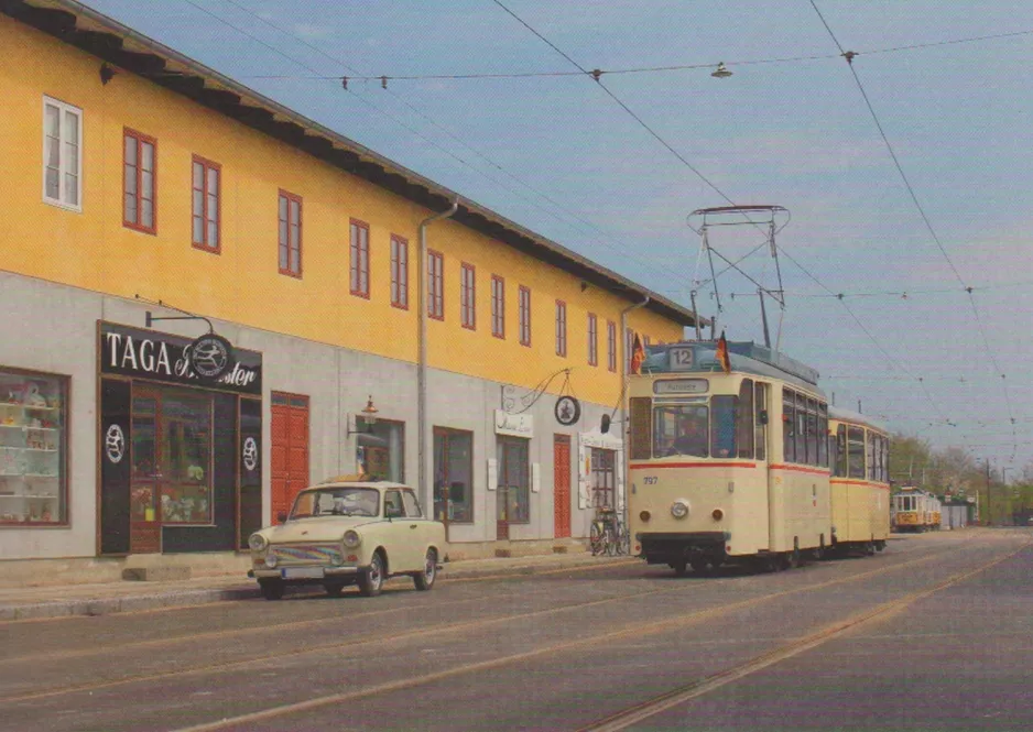 Postkarte: Skjoldenæsholm Normalspur mit Triebwagen 797 draußen Remise 3 (2017)