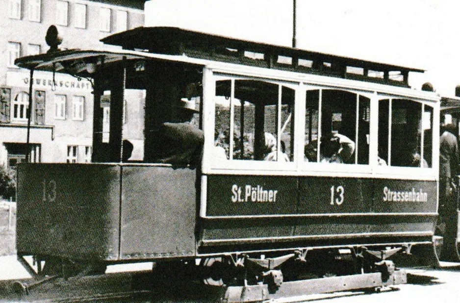 Postkarte: St. Pölten Beiwagen 13 (1953)