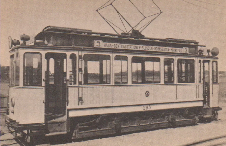 Postkarte: Stockholm Triebwagen 265 am Waldemarsudde (1920)