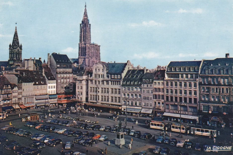 Postkarte: Straßburg auf Place Kléber (1955)