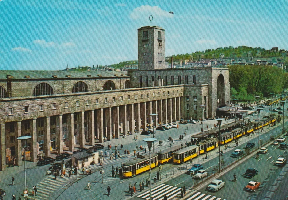 Postkarte: Stuttgart am Hauptbahnhof (1960-1970)