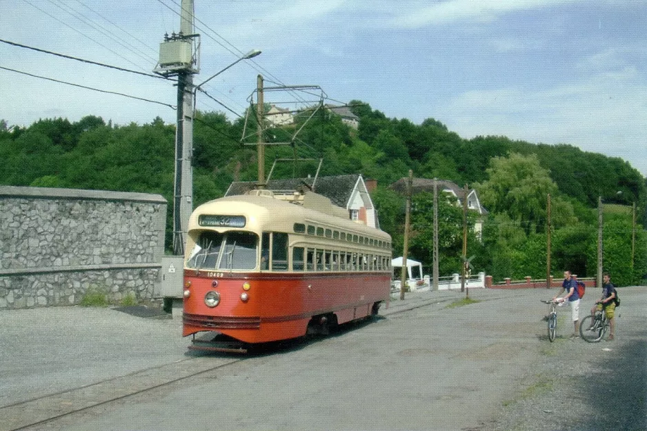 Postkarte: Thuin Museumslinie mit Triebwagen 10409nah Cimetière (2003)