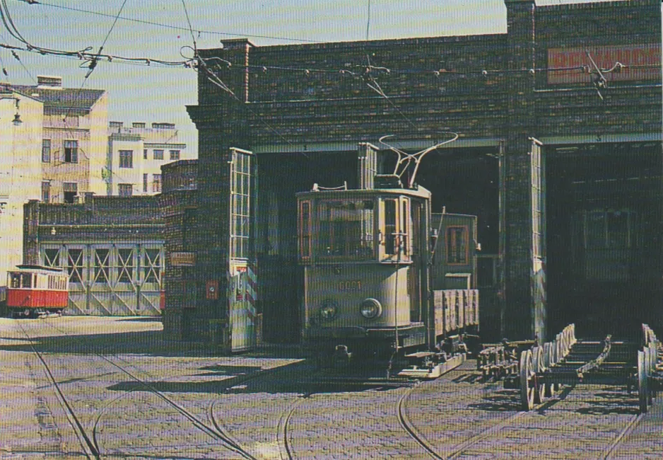 Postkarte: Wien Arbeitswagen 6001 vor Rudolfsheim (1956)