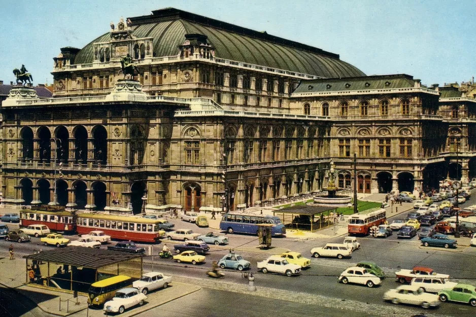 Postkarte: Wien vor Wiener Staatsoper (1960)