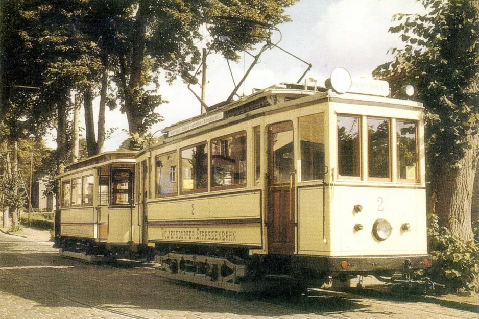 Postkarte: Woltersdorf Museumslinie Tramtouren mit Museumswagen 2 am Schleuse (1990)