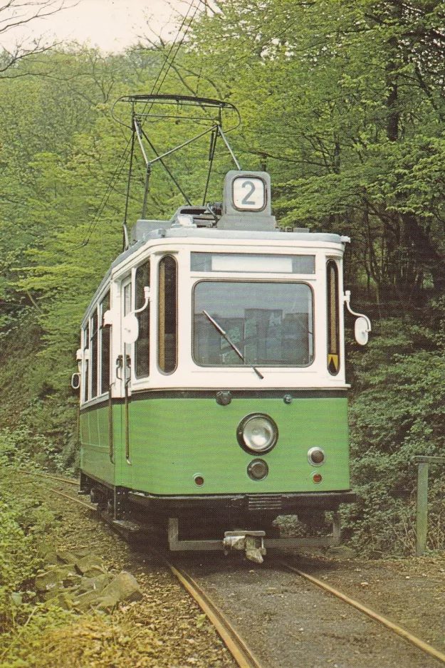 Postkarte: Wuppertal BMB mit Triebwagen 53 auf Bergischen Museumsbahnen (1995)