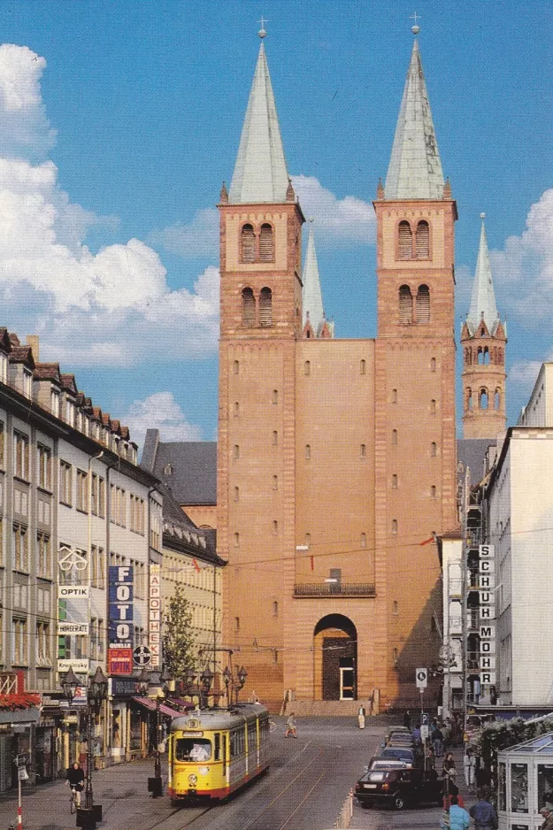 Postkarte: Würzburg Zusätzliche Linie 3 vor Dom. St. Kilian (1975)
