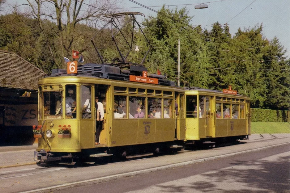 Postkarte: Zürich Straßenbahnlinie 6 mit Triebwagen 1018 am Zoo (1987)
