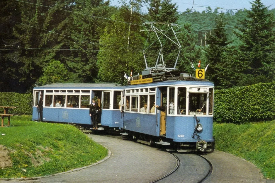 Postkarte: Zürich Triebwagen 1020 am Zoo (1980)