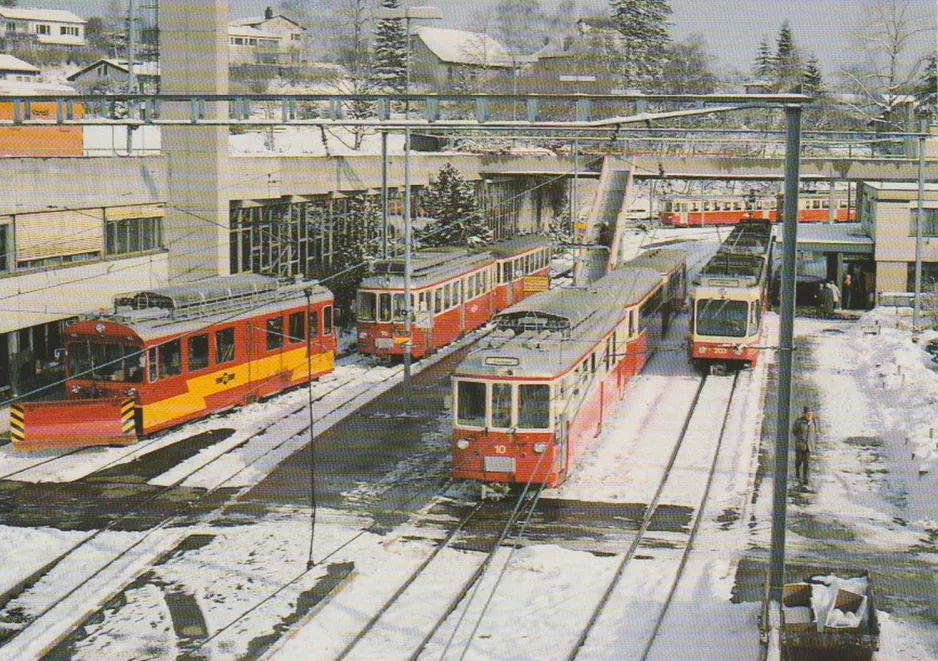 Postkarte: Zürich Triebwagen 16 am Forch (1987)