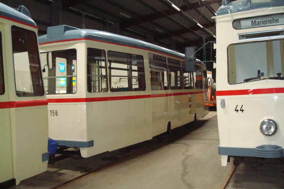 Rostock Beiwagen 156 im Straßenbahnmuseum - depot12 (2015)