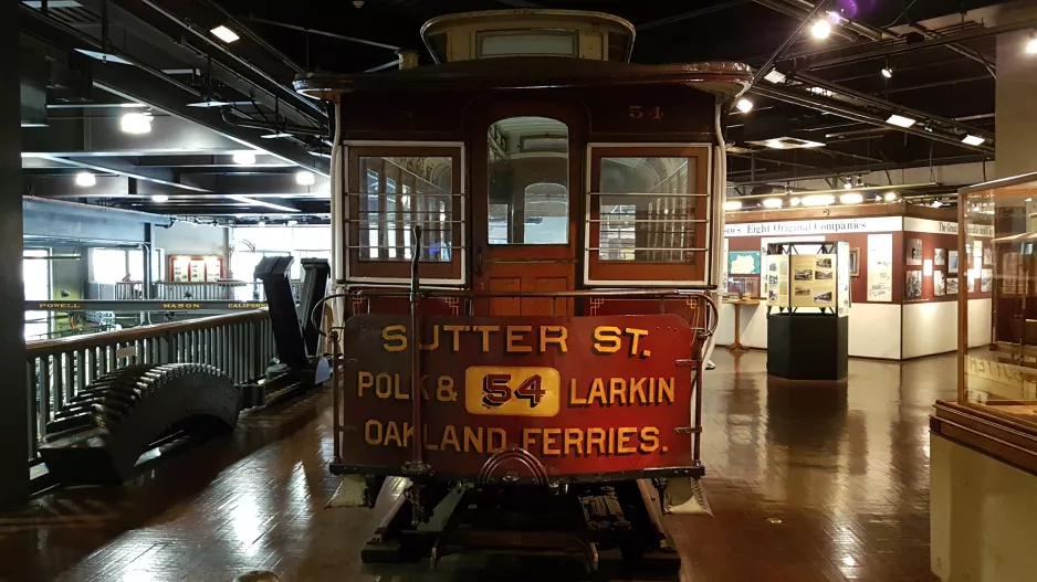 San Francisco Kabelstraßenbahn 54 im San Francisco Cable Car Museum (2021)