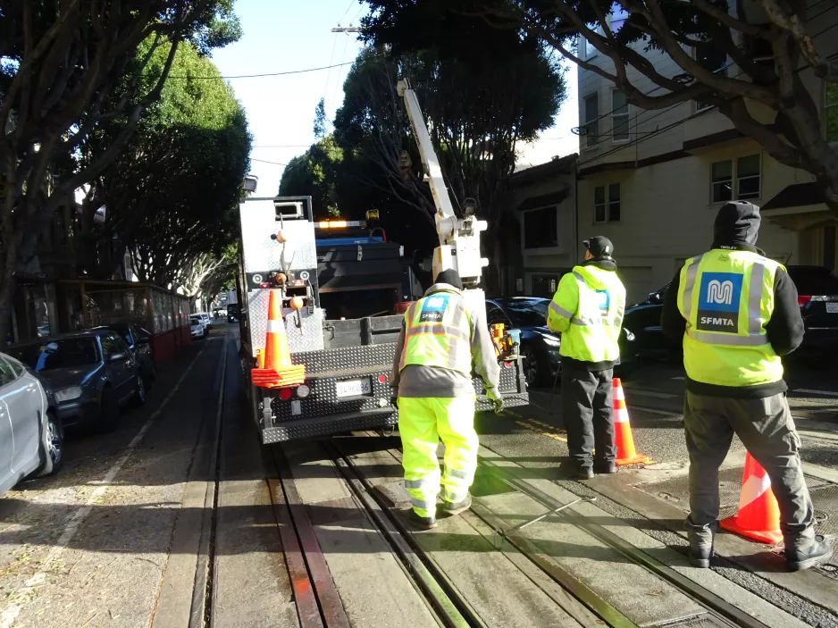 San Francisco Kabelstraßenbahn Powell-Hyde nah Hyde & Jackson (2023)