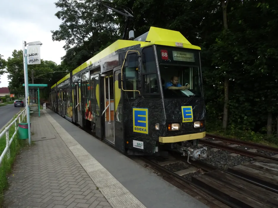 Schöneiche bei Berlin Straßenbahnlinie 88 mit Gelenkwagen 27 am Alt Rüdersdorf (2024)