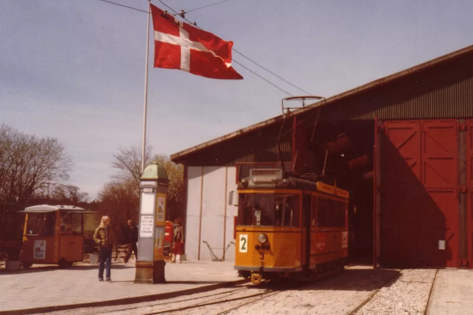 Skjoldenæsholm Meterspur mit Triebwagen 3 am Das Straßenbahnmuseum (1979)