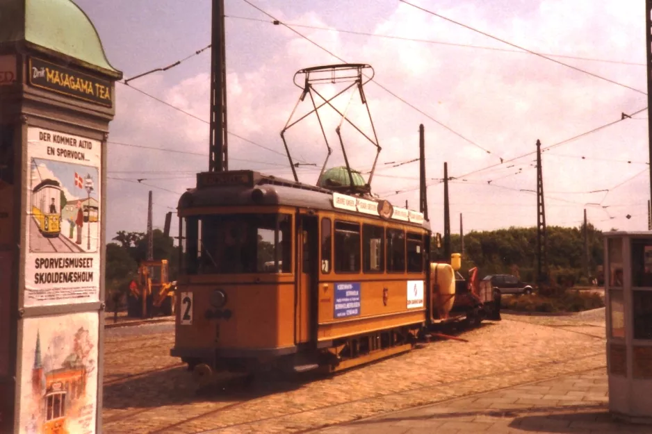 Skjoldenæsholm Triebwagen 1 vor Das Straßenbahnmuseum (1990)