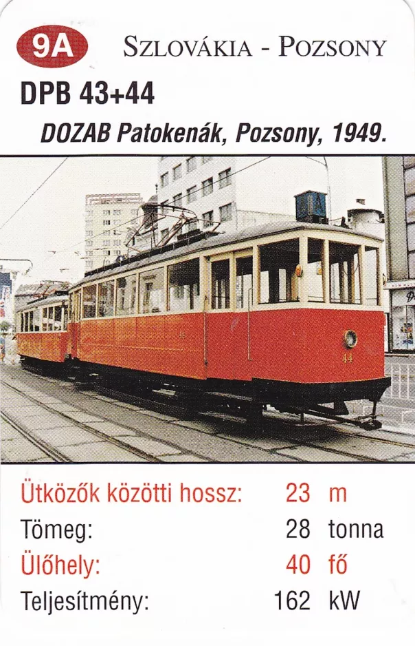 Spielkarte: Bratislava Triebwagen 44 (2014)