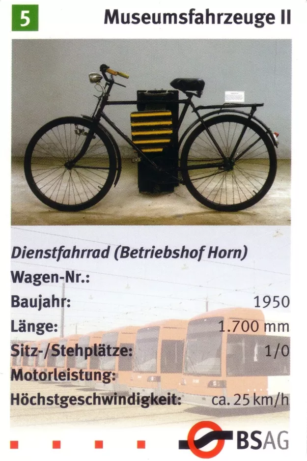 Spielkarte: Bremen Dienstfahrrad (Betriebshof Horn) (2006)