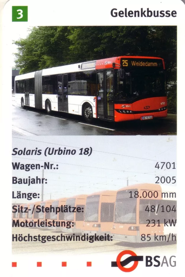 Spielkarte: Bremen Solaris (Urbino 18) (2006)
