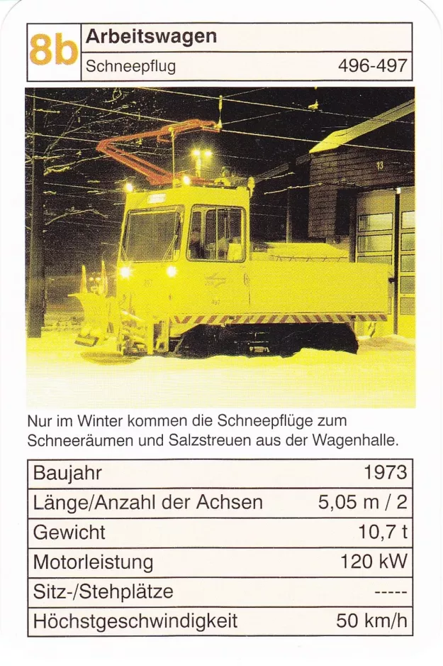 Spielkarte: Karlsruhe Schneepflug 497 Arbeitswagen Schneepflug (2002)