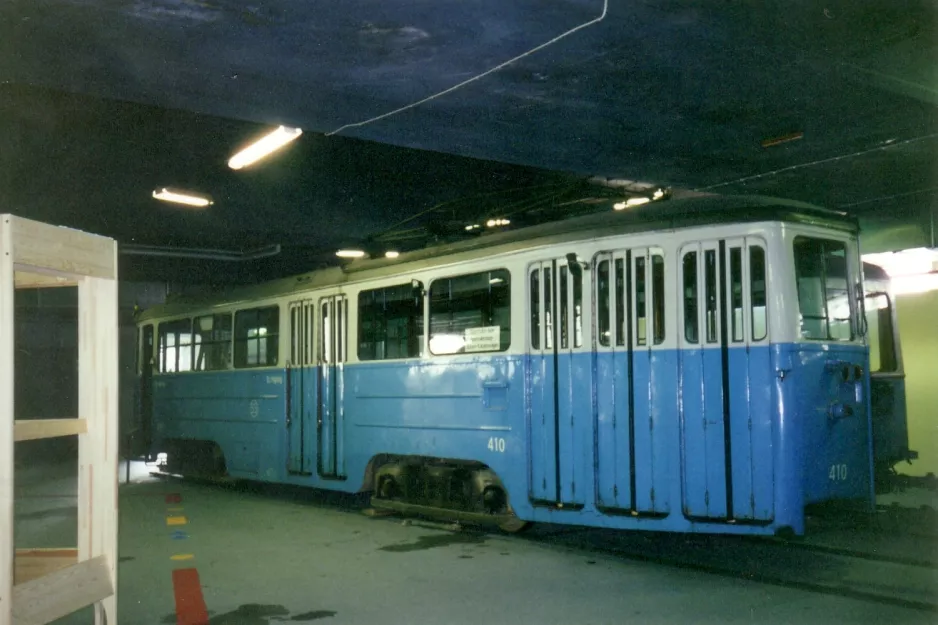 Stockholm Triebwagen 410 auf Spårvägsmuseet, Tegelviksgatan (1992)