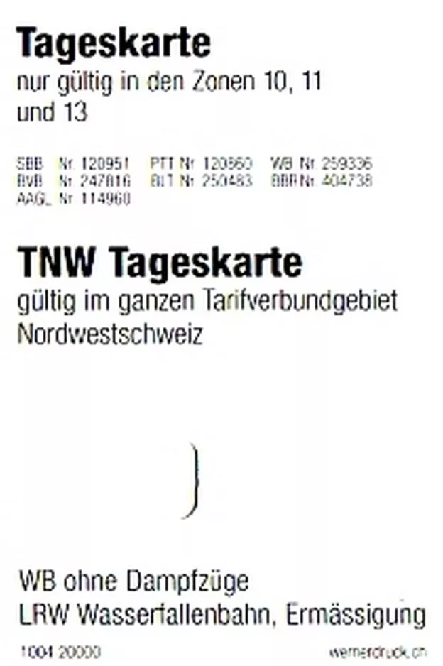 Tageskarte für Basler Verkehrs-Betriebe (BVB), die Rückseite (2006)