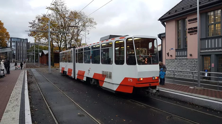 Tallinn Straßenbahnlinie 2 mit Gelenkwagen 175 am Telliskivi (2017)