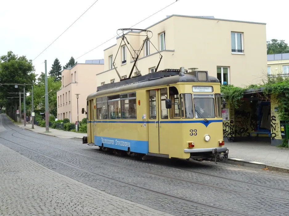 Woltersdorf Straßenbahnlinie 87 mit Triebwagen 33 am Schleuse (2024)