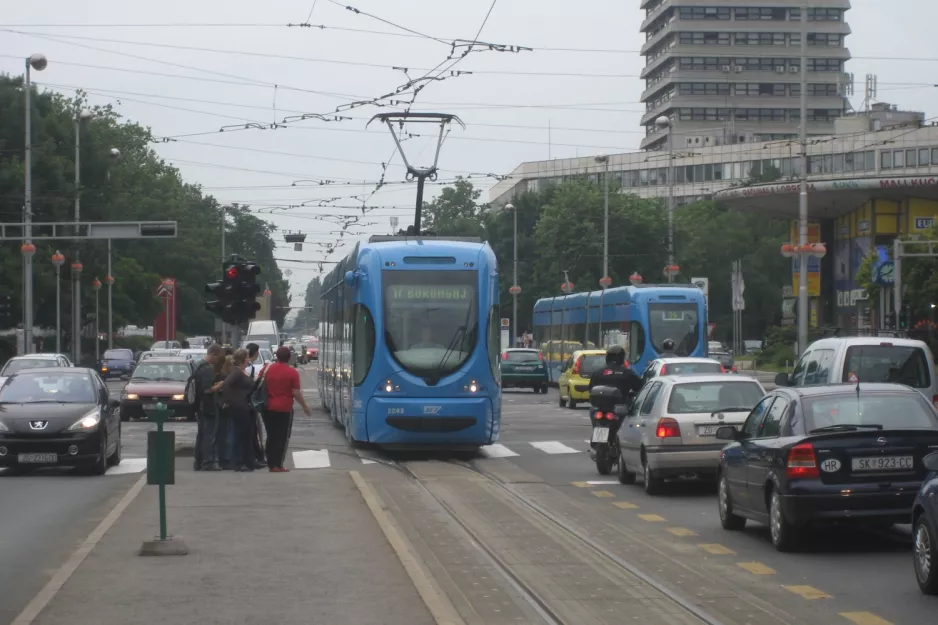 Zagreb Straßenbahnlinie 17 mit Niederflurgelenkwagen 2243 auf Savska cesta (2008)