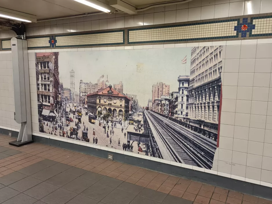 Zeichnung: New York City auf Mauer im Untergrund (2022)