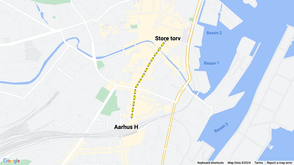 Aarhus Pferdebahnlinie: Store torv - Aarhus H Linienkarte