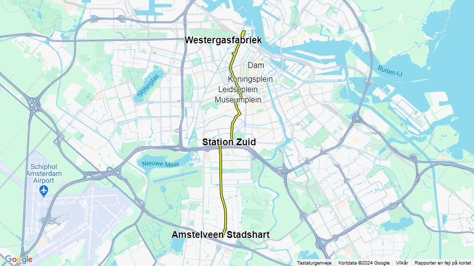 Amsterdam Straßenbahnlinie 5: Zoutkeetsgracht - Amstelveen Stadshart Linienkarte