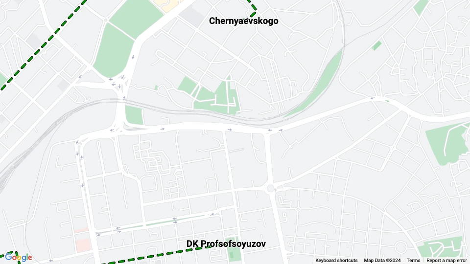 Baku Straßenbahnlinie 6: Chernyaevskogo - DK Profsofsoyuzov Linienkarte