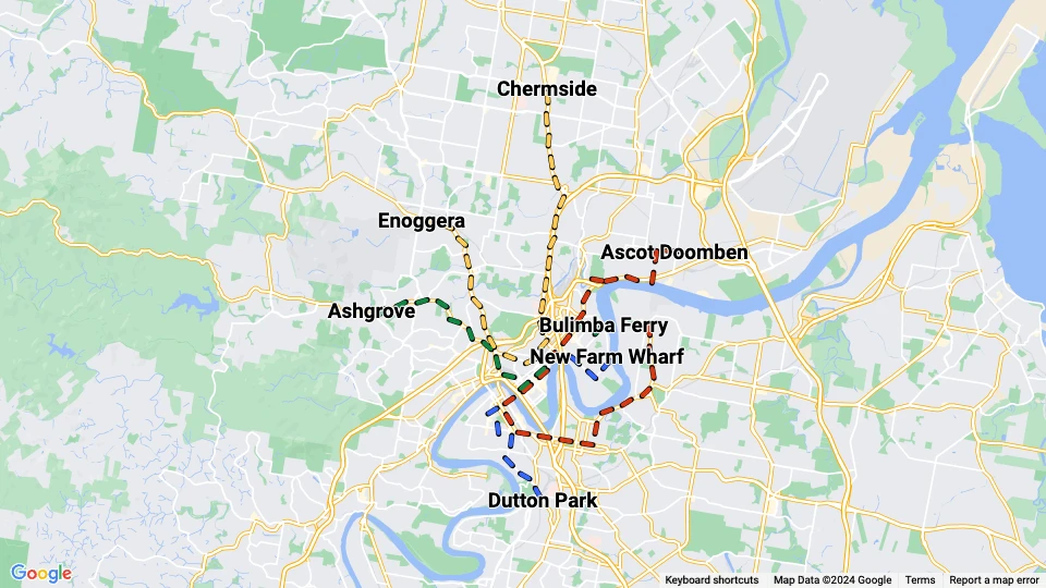 Brisbane City Council Linienkarte