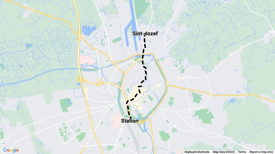 Brügge Straßenbahnlinie 4: Station - Sint-Jozef Linienkarte