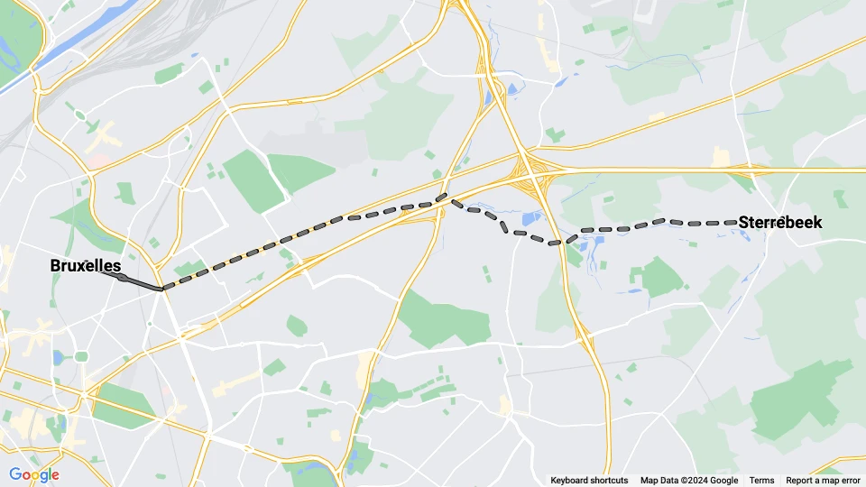 Brüssel Regionallinie S: Sterrebeek - Bruxelles Linienkarte